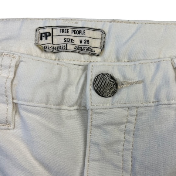 Free People High Rise Busted Skinny Jeans White Sz:25 - Picture 7 of 16